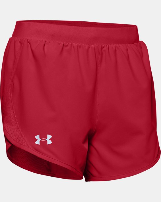 Women's UA Fly-By 2.0 Shorts, Red, pdpMainDesktop image number 4